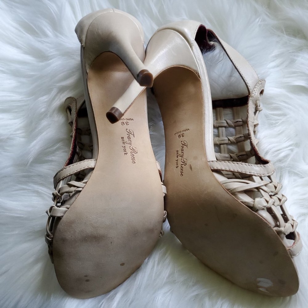 Tracy Reece New York Size 39 / 9 Cream High Heels 100% leather - Picture 4 of 6